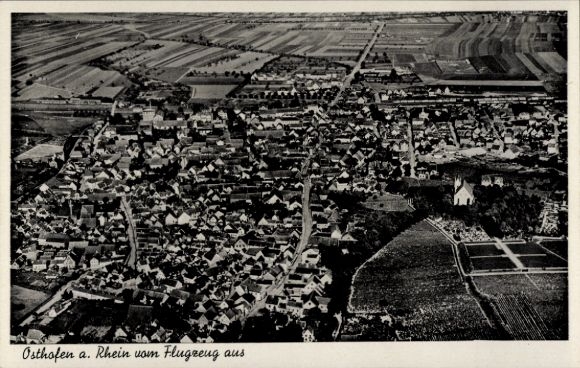 Ak Osthofen in Rheinhessen, Fliegeraufnahme
