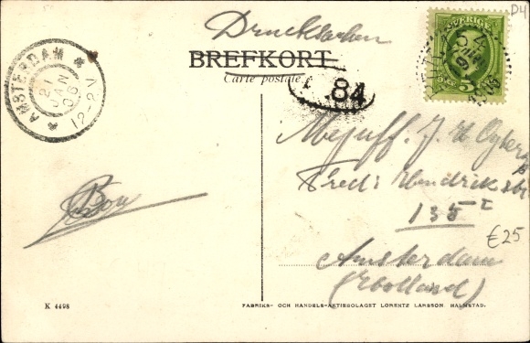 Postcard Halmstad Sweden, Östra stations, railway station track side, railway