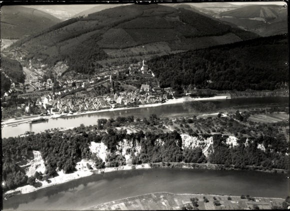 Ak Hirschhorn am Neckar Hessen, Hirschhorn mit Neckarschlufe, 21km NW Mosbach