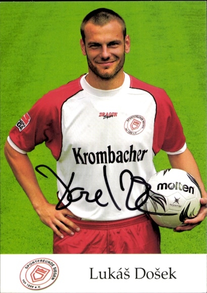 Autograph card footballer Lukáš Došek, Sportfreunde Siegen, autograph