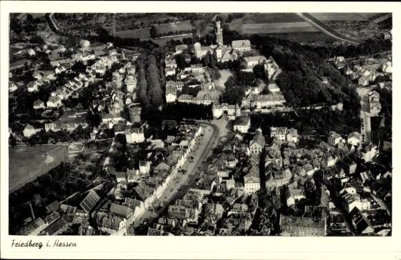 Postcard Friedberg in Hesse, aerial photograph