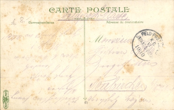 Postcard French Infantry, Fencer, Soldier's Life