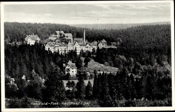 Postcard Hohwald Neustadt in Sachsen, general view, sanatorium