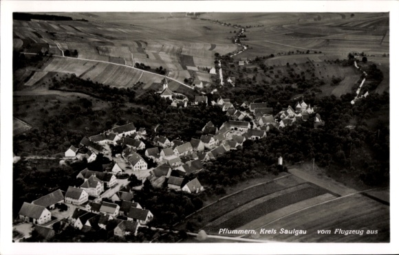 Postcard Pflummern Riedlingen an der Donau Württemberg, aerial photograph