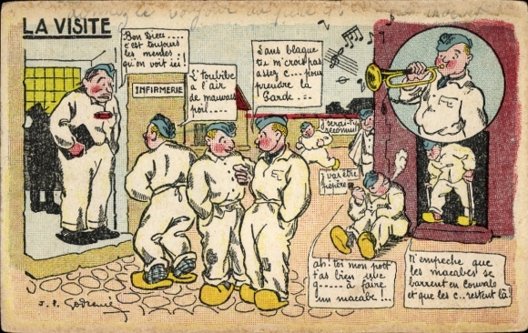 KP artystyczna La Visite, Militaire Français, Humor