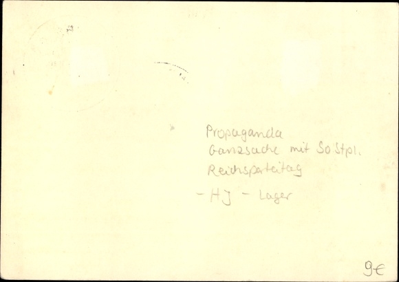 Postal stationery PC HJ Pimpf blows the roll call, tent camp, Nazi party rally 1937