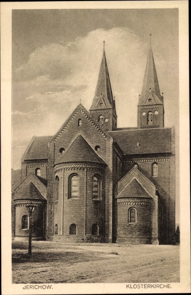 Postcard Jerichow in Saxony Anhalt, monastery church, exterior view