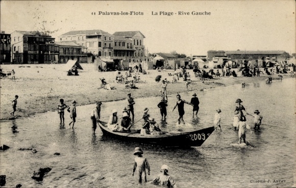 Postcard Palavas les Flots Hérault, beach, Rive Gauche