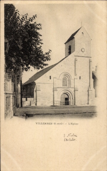 Postcard Villennes sur Seine Yvelines, Eglise