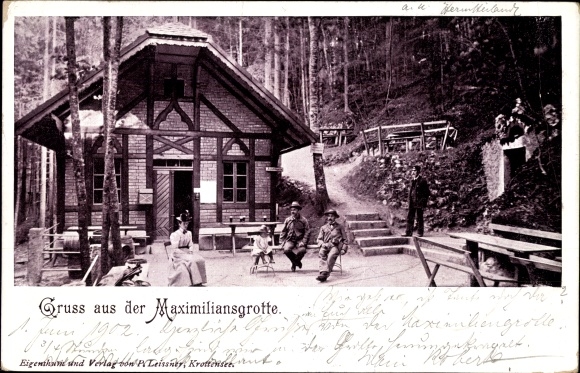 Ak Neuhaus an der Pegnitz in de regio Neurenberg in Beieren, de grot van Maximiliaan