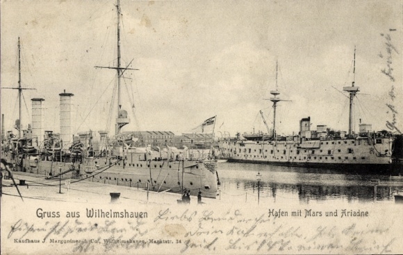 Wilhelmshaven, German warships, Mars, Ariadne