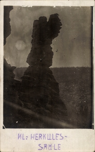 foto Ak Rosenthal Bielatal Saksisch Zwitserland, kleine Herculeszuil