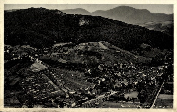 Postcard Staufen im Breisgau, aerial photograph