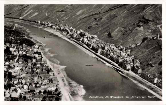 Ak Zell an der Mosel, de wijnstad van de Zwarte Kat, luchtfoto