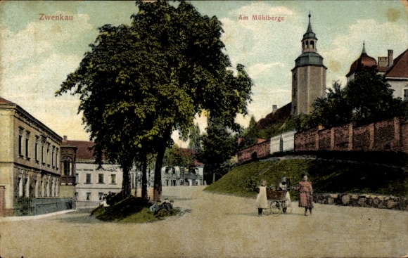 Postcard Zwenkau in Saxony, Am Mühlberge
