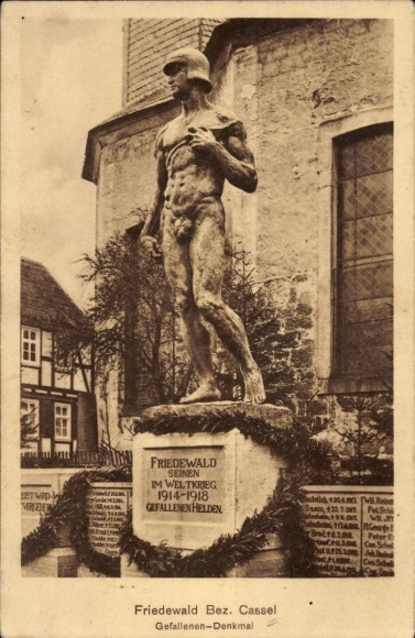 Postcard Friedewald in Hesse, memorial to the fallen