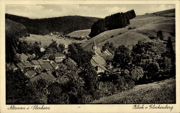 Postcard Altenau Clausthal Zellerfeld in the Upper Harz, Altenau i/Oberharz, view of the Glockenberg