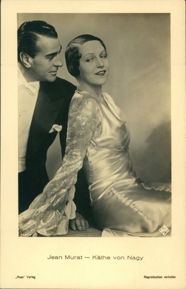 Postcard actress Käthe von Nagy, actor Jean Murat, portrait, Ross Verlag 7131 1
