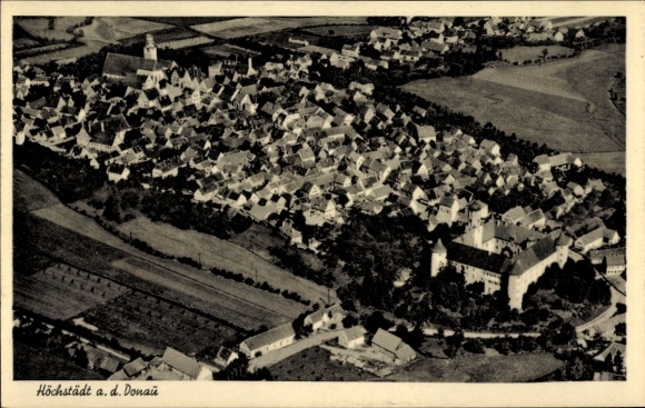 Postcard Höchstädt an der Donau Swabia, aerial photograph