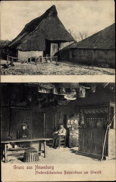 Postcard Neuenburg Zetel in Oldenburg Friesland, Lower Saxon farmhouse in the jungle