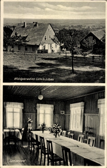 Ak Lehn Plotzen Hochkirch in Sachsen, Waldparadies, Speisesaal