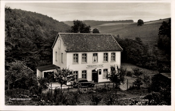 Postcard Schalksmühle in Sauerland, Gasthaus zum Grünental, owner Willi vom Brocke