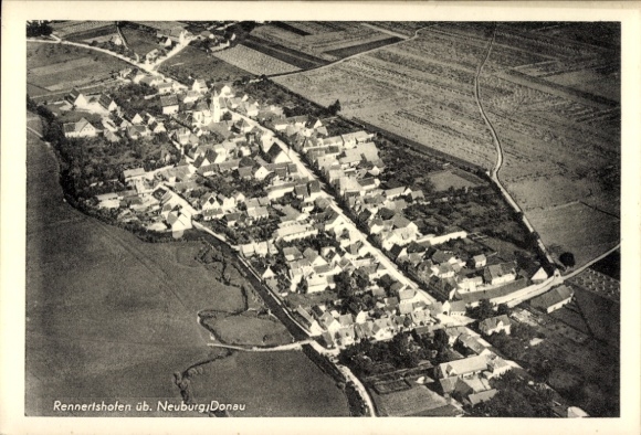 Postcard Rennertshofen in Upper Bavaria, aerial photograph