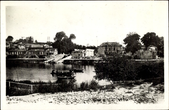 Ak Conflans-Sainte-Honorine Yvelines, Bahnhof Fin d'Oise, 1940, Kriegszerstörungen II. WK