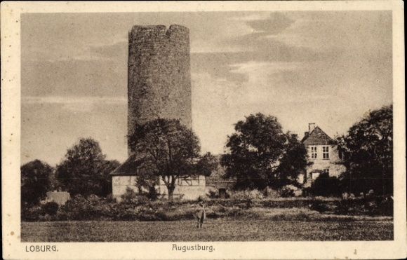 Postcard Loburg Möckern in Saxony Anhalt, view of the Augustusburg, tower