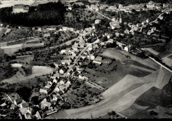 Ak Schillingsfürst in Midden-Franken, luchtfoto