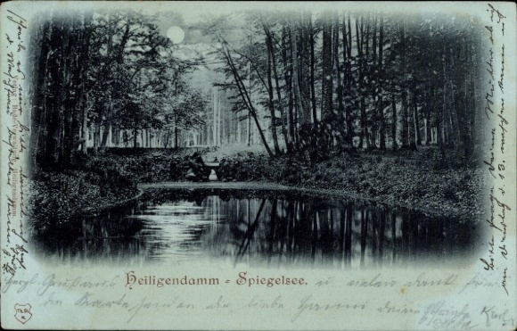 Postcard Seebad Heiligendamm Bad Doberan, Spiegelsee, Waldsee, landscape, muted colors,