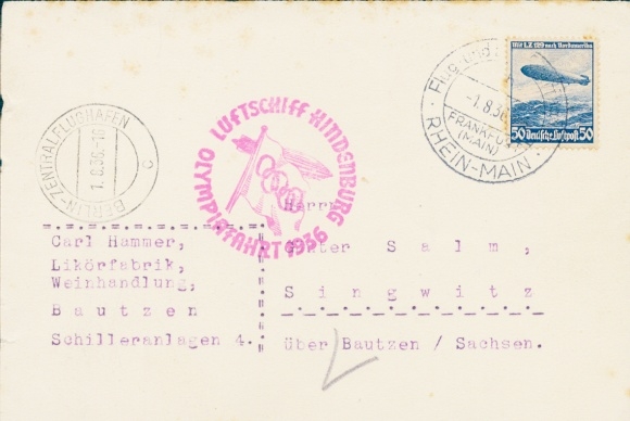 KP Wycieczka olimpijska 1936, sterowiec LZ 129 Hindenburg