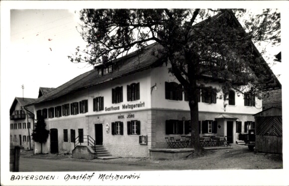 Postcard Bad Bayersoien in Upper Bavaria, Gasthof Metzgerwirt