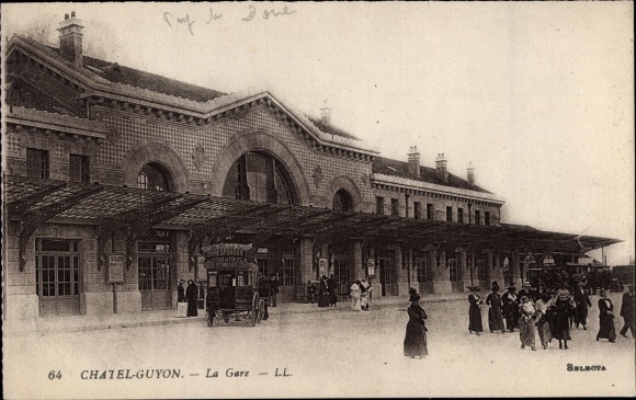 Postcard Chatel Guyon Puy de Dome, The Station
