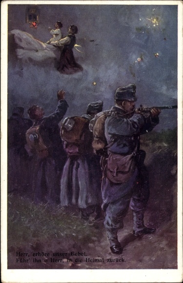 Artist Postcard Kuk Army in battle, Lord, hear our prayer, Lead him, O Lord, back home