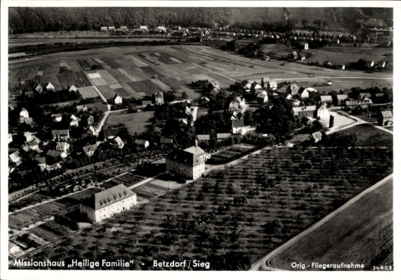 Postcard Betzdorf an der Sieg, Mission House Holy Family, aerial photograph