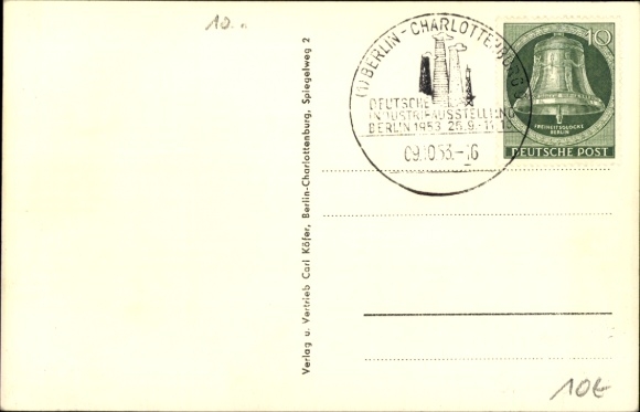Ak Berlin, Duitse Industriële Tentoonstelling 1953, IJzer en Staal