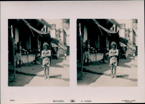 Stereo Photo Varanasi Benares India, A Fakir