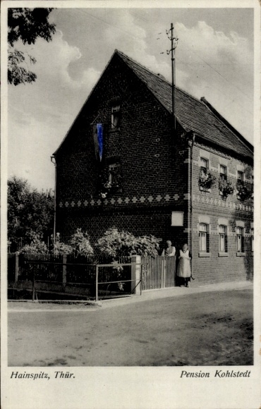 Postcard Hainspitz in Thuringia, Pension Kohlstedt