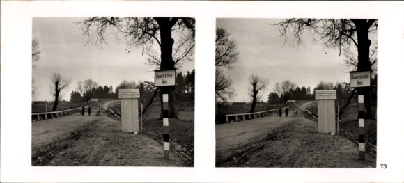 Stereo image photo "The Führer's soldiers in the field", No. 73, Augustow demarcation line