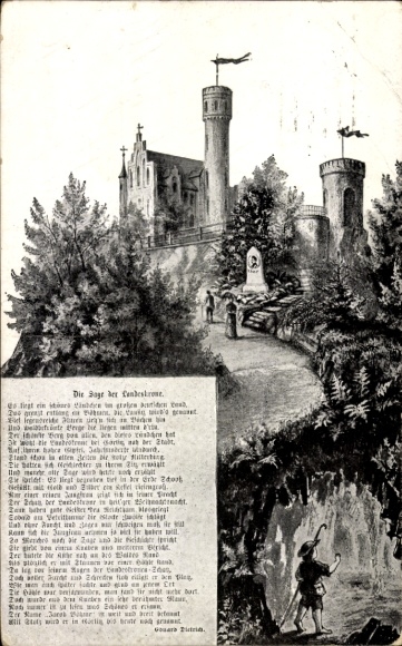Postcard Görlitz in der Lausitz, Landeskrone, Sage