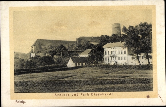 Ansichtkaart Bad Belzig in de Mark, kasteel Eisenhardt, park