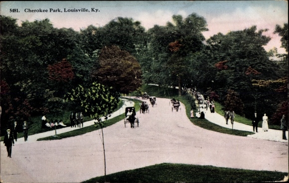 Briefkaart Louisville Kentucky de VS, Cherokee Park
