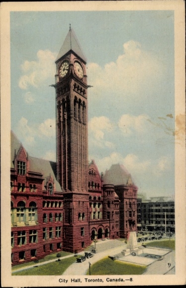 Postcard Toronto Ontario Canada, City Hall, Clock Tower, Architecture