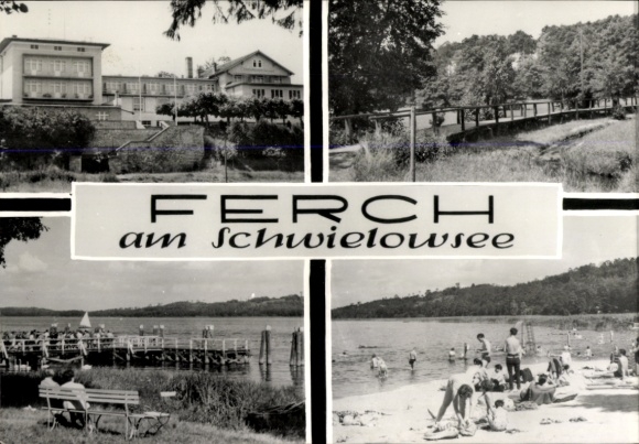 Ak Ferch Schwielowsee, feest op Schwielowsee, badstrand