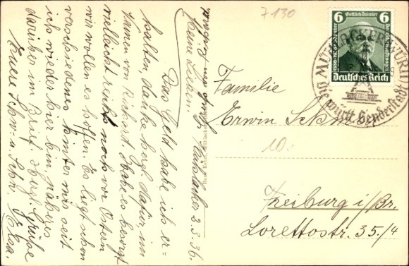 Postcard Mühlacker in the Enzkreis Württemberg, Löfelstelz Castle, transmission tower, river landscape
