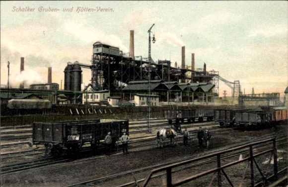 Postcard Schalke Gelsenkirchen in the Ruhr area, Schalke Mines and Ironworks Association