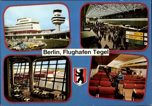 Postcard Berlin Tegel, Airport, TXL, Tower, Aircraft Interior