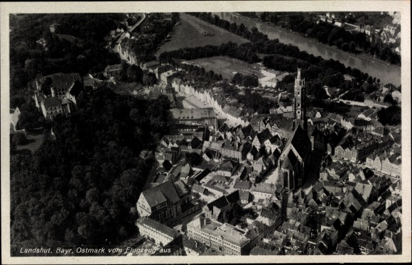 PC Landshut in Lower Bavaria, aerial view