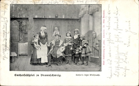 Postcard Braunschweig in Lower Saxony, Luther Festival, Luther's last Christmas